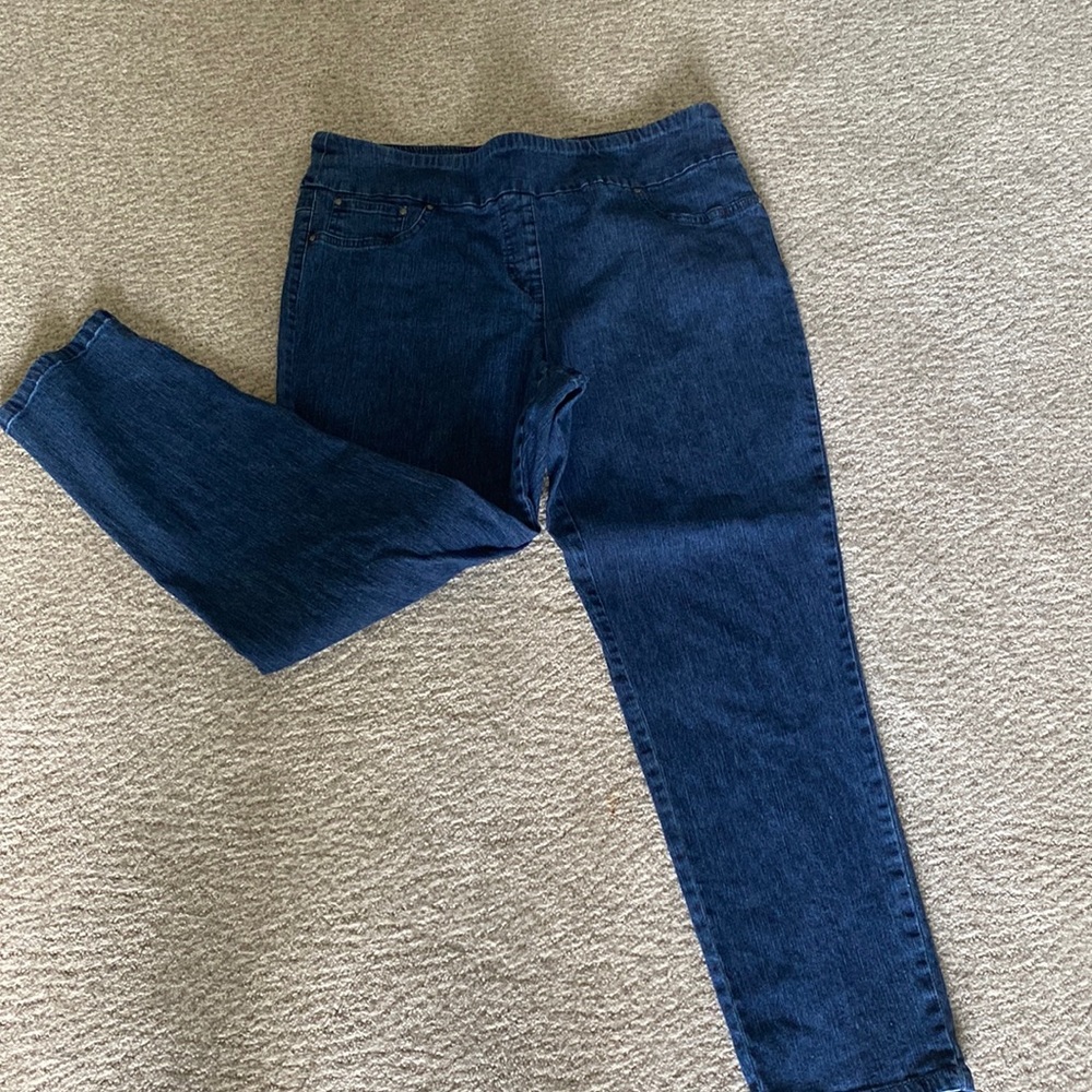 Ruby Rd petite denim jean pull on ankle pant 14p NWOT